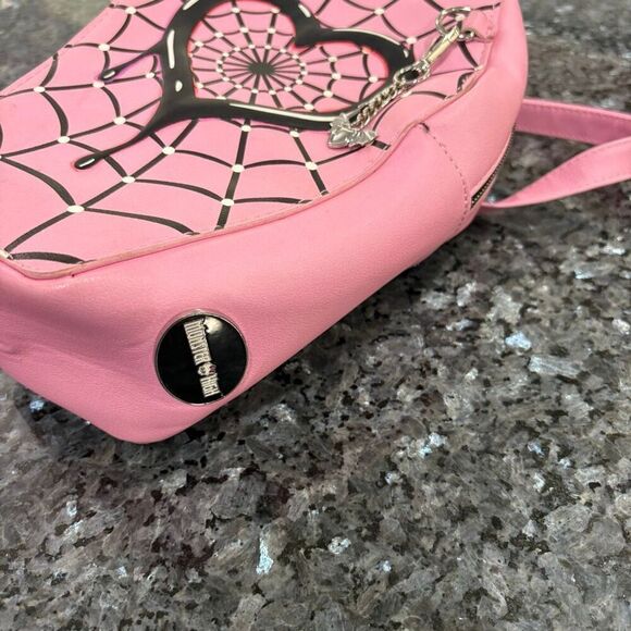 Monster High Pink Spiderweb Heart Backpack & Wallet Set – Gothic Punk Alternativ - Picture 10 of 12